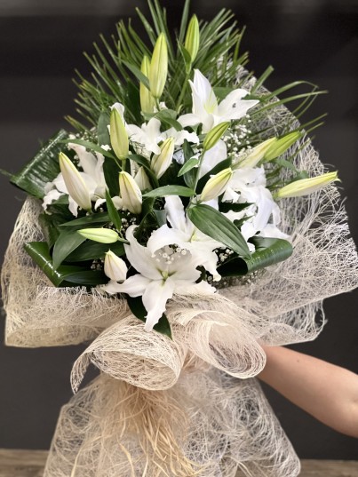 Beyaz Kazablanka Buketi